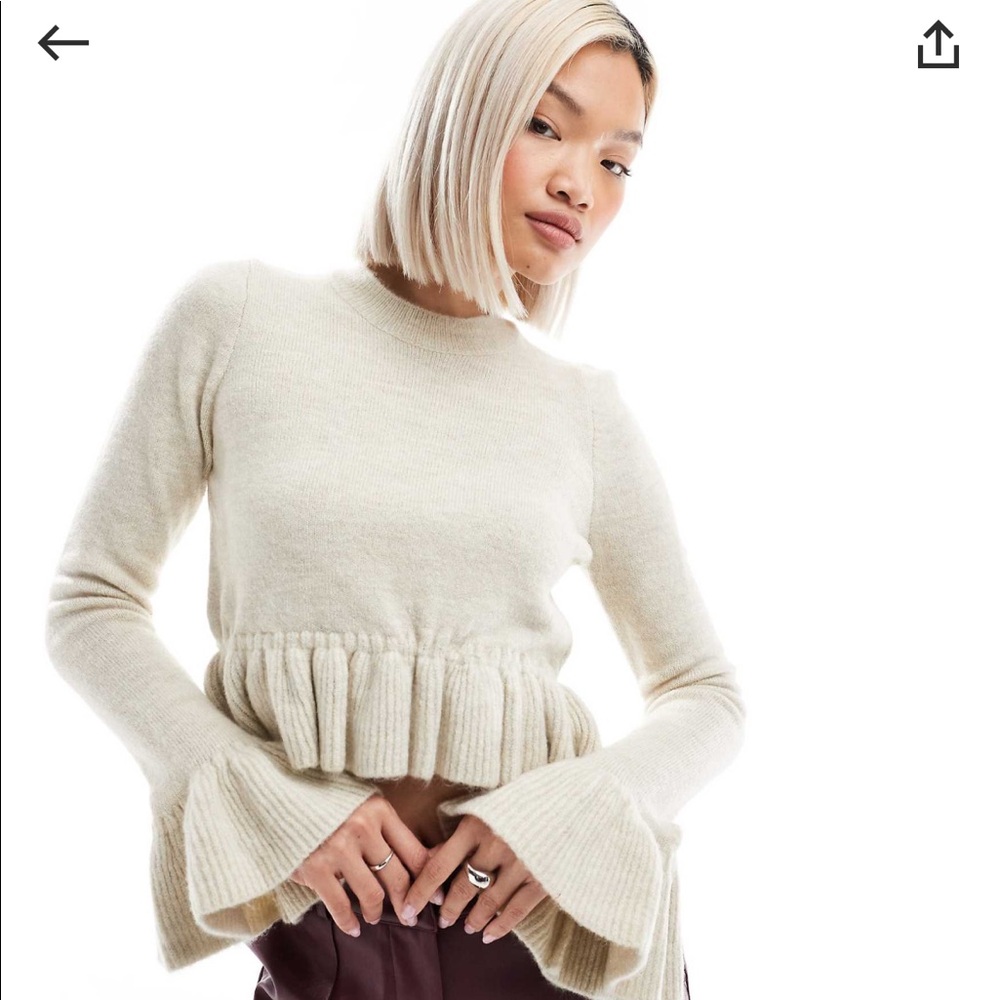 ASOS Knit Ruffle Sweater